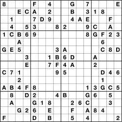 Sudoku 16x16 8-way symmetry
